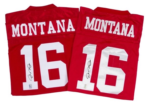 Lot of (10) Joe Montana Signed San Francisco 49ers Home Jerseys